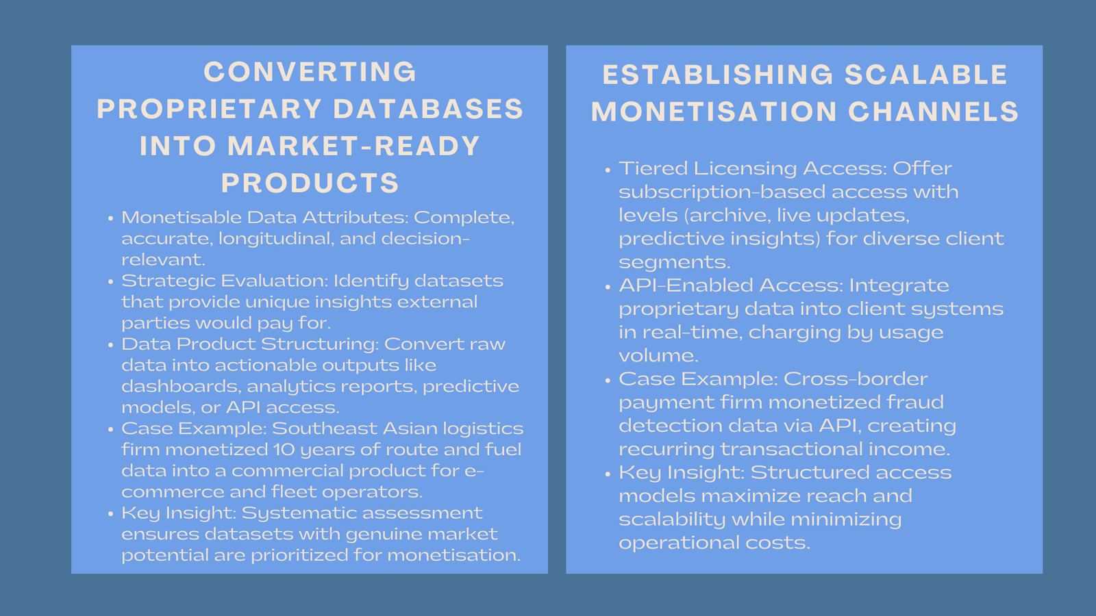 Expert Data Asset Monetisation Workshop